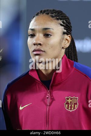 Leganes, Spagna. 17 gennaio 2024. Salma Paralluelo di Barcellona durante la partita Barcellona FC vs Real Madrid FC della seconda semifinale di Supercoppa femminile spagnola all'Estadio Municipal de Butarque. Credito: Isabel Infantes/Empics/Alamy Live News Foto Stock