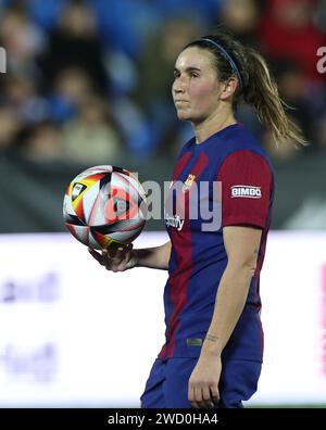 Leganes, Spagna. 17 gennaio 2024. Mariona di Barcellona durante la partita Barcellona FC vs Real Madrid FC della seconda semifinale della Supercoppa femminile spagnola all'Estadio Municipal de Butarque. Credito: Isabel Infantes/Empics/Alamy Live News Foto Stock