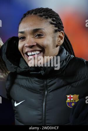 Leganes, Spagna. 17 gennaio 2024. Salma Paralluelo di Barcellona dopo la partita Barcellona FC vs Real Madrid FC della seconda semifinale di Supercoppa femminile spagnola all'Estadio Municipal de Butarque. Credito: Isabel Infantes/Empics/Alamy Live News Foto Stock