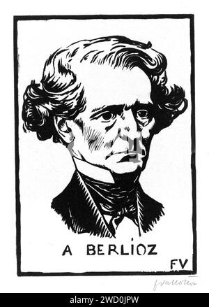 1860 c. , FRANCIA : il compositore francese HECTOR BERLIOZ ( 1803 - 1869 ). Ritratto inciso da Félix Edouard Vallotton , 1891 . - STORIA - FOTO STORICHE - COMPOSITORE - OPERA LIRICA - CLASSICA - RITRATTO - RITRATTO - MUSICISTA - MUSICA - ILLUSTRAZIONE - INCISIONE - INCISIONE - INCISIONE - ARCHIVIO GBB Foto Stock