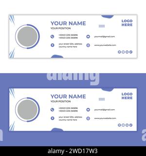 Modello di progettazione della firma e-mail professionale Illustrazione Vettoriale