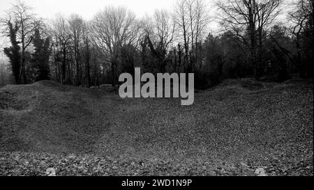 Miniera, campo di battaglia di Verdun, Les Eparges, Mosa, regione Grand-Est, Francia Foto Stock