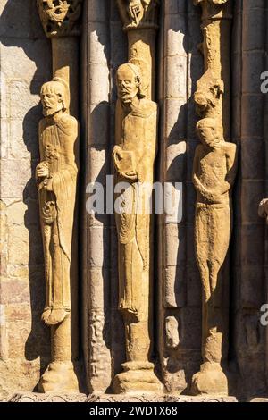 Portale principale, Chiesa romanica di Santa María la Real, Sangüesa , Navarra, Spagna Foto Stock