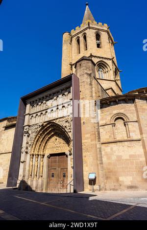 Portale principale, Chiesa romanica di Santa María la Real, Sangüesa , Navarra, Spagna Foto Stock