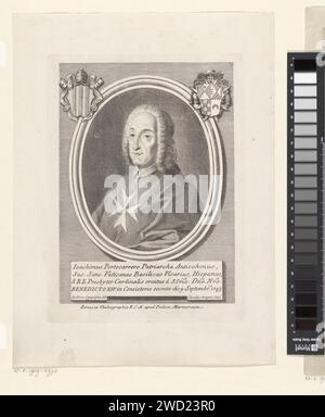 Portret Van Kardinaal Joaquín Fernández de Portocarrero, Carlo Gregori, dopo Giovanni Domenico Campiglia, 1729 - 1759 stampa in alto a sinistra e in alto a destra uno stemma. Tipografia: Italyafter design by: Italypublisher: Rome paper Engraving Historical Persons. cardinale Foto Stock