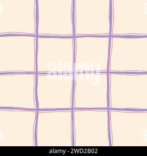 Schema geometrico irregolare disegnato a mano con griglia a mano libera. Esclusivi bordi e forme di pennello beige, blu, grigio e rosa. y2k grunge Simple Design El Illustrazione Vettoriale