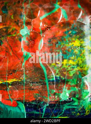 Foto astratta di acqua e olio. Foto Stock