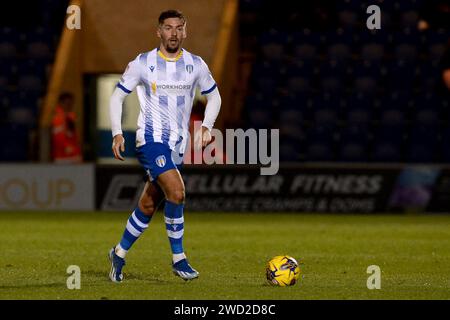 Ellis Iandolo of Colchester United - Colchester United / Salford City, Sky Bet League Two, JobServe Community Stadium, Colchester, Regno Unito - 22 dicembre 2023 solo per uso editoriale - si applicano restrizioni DataCo Foto Stock