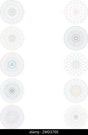 Una sagoma astratta con sfumatura ovale trasparente iridescente, forma a stella, insieme di elementi di design futuristico. Illustrazione Vettoriale