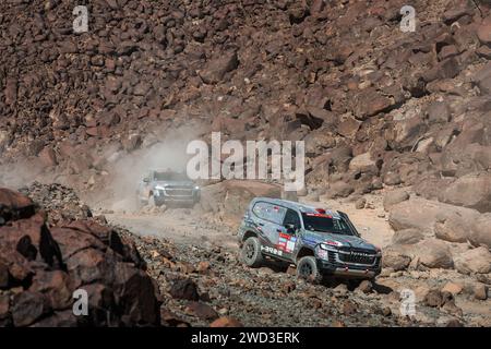 500 MIURA Akira (jpn), BARBET Mayeul (fra), Toyota Auto Body, Toyota Land Cruiser GR Sport, Motul, FIA Stock, azione durante la fase 11 della Dakar 2024 del 18 gennaio 2024 tra al Ula e Yanbu, Arabia Saudita - foto Antonin Vincent/DPPI credito: DPPI Media/Alamy Live News Foto Stock