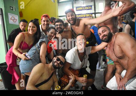 Prova del blocco di Carnevale "Baixo Augusta" Foto Stock