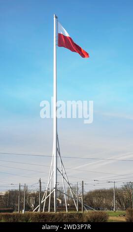 Bandiera della Polonia al rondò di AK Radoslaw gruppo in Varsavia. Polonia Foto Stock