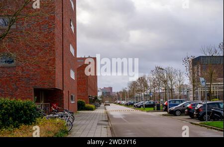 Scena stradale in una zona residenziale di Amersfoort, Paesi Bassi Foto Stock