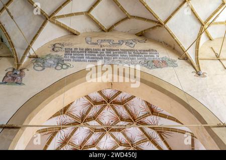 BIERTAN, TRANSILVANIA, ROMANIA - 3 SETTEMBRE 2021: Dettaglio dell'interno della chiesa evangelica fortificata costruita tra il 1490 e il 1520. Foto Stock