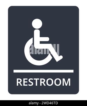 Cartello Per Bagno Disabili In Acrilico Nero Opaco – Simbolo Sedia A Rotelle, Adesivo 12x10,5 Cm Per Porte E Bagni Pubblici