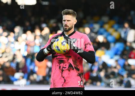 Benoit Costil degli US Salernitana durante la partita di serie A TIM tra SSC Napoli e US Salernitana allo Stadio Diego Armando Maradona di Napoli Foto Stock