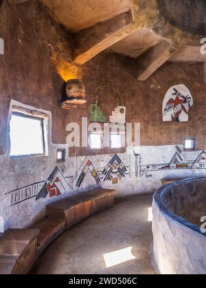 Interno, Desert View Watchtower, Grand Canyon National Park, Arizona. Foto Stock