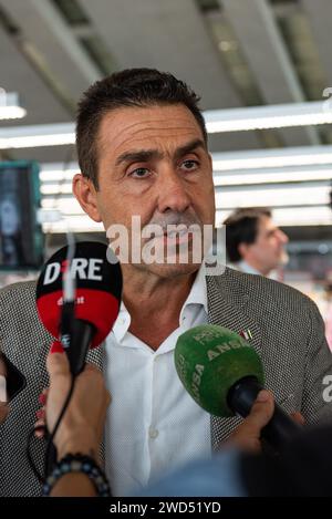 Roma, Italia. 22 settembre 2023. Il generale dell'esercito italiano Roberto Vannacci parla alla stampa durante la presentazione della seconda edizione del suo controverso libro 'il mondo al contrario'. (Foto di Vincenzo Nuzzolese/SOPA Images/Sipa USA) credito: SIPA USA/Alamy Live News Foto Stock