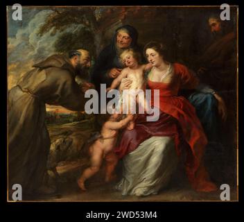 La Sacra famiglia con i Santi Francesco e Anna e il bambino San Giovanni Battista. Peter Paul Rubens. inizio o metà degli anni '1630 Foto Stock