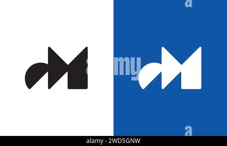 Lettere alfabetiche monogramma icona logo DM Illustrazione Vettoriale