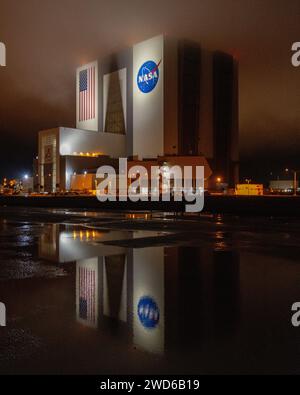 USA. 18 gennaio 2024. Foto di lancio dal sito stampa di 39 e telecamere remote intorno al pad di lancio 39A per SpaceX Axiom missione con equipaggio al ISS Kennedy Space Center Florida Brevard County USA) credito: SIPA USA/Alamy Live News Foto Stock