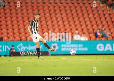 Brisbane, Australia. 18 gennaio 2024. A League lotta con basse presenze durante la stagione 23/24. Azione durante la partita A League tra Brisbane Foto Stock