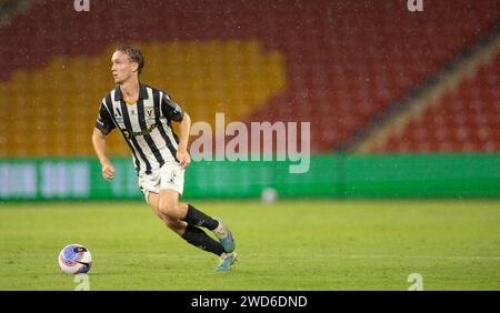 Brisbane, Australia. 18 gennaio 2024. L'Australian A League lotta con il basso afflusso di pubblico e la partecipazione durante la stagione 23/24. Foto Stock