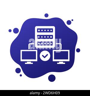 Icona del server proxy con i computer Illustrazione Vettoriale