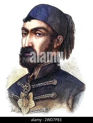 Omar Pascha (geb. Michael Latas 1806-1871), kroatischstämmiger osmanischer General, Befehlshaber der türkischen Streitkräfte im Krimkrieg (Russisch-Türkischer Krieg) 1853-1856, Historisch, digital restaurierte Reproduktion von einer Vorlage aus dem 19. Jahrhundert, data record non indicata Foto Stock