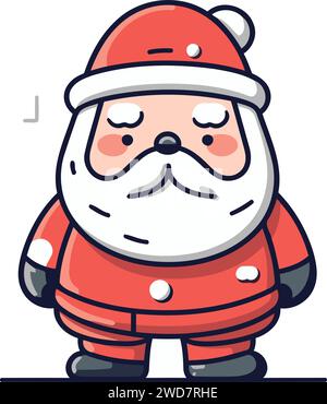 Babbo Natale in costume rosso. Illustrazione vettoriale in stile piatto. Illustrazione Vettoriale