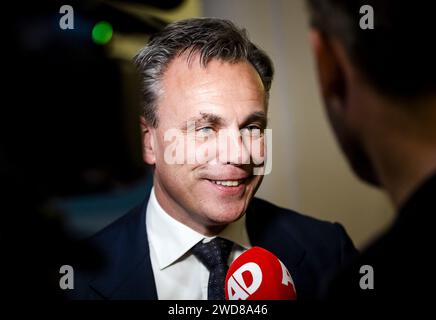 L'AIA - Mark Harbers, ministro uscente delle infrastrutture e della gestione delle risorse idriche, parla alla stampa nel Binnenhof dopo la riunione settimanale del gabinetto. ANP SEM VAN DER WAL netherlands Out - belgium Out credito: ANP/Alamy Live News Foto Stock