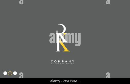 Lettere alfabetiche RK iniziali logo monogramma Illustrazione Vettoriale