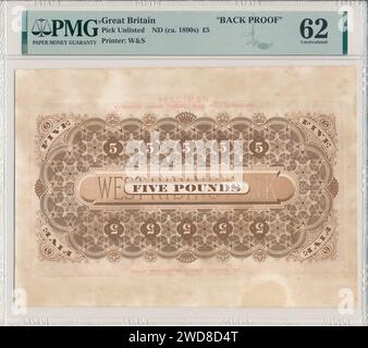 5 sterline - Bank of England (non datata - 1890) Confucians 01. Foto Stock