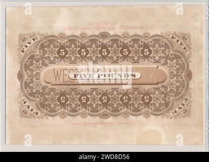 5 sterline - Bank of England (non datata - 1890) Confucians 03. Foto Stock