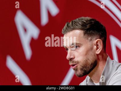 AMSTERDAM - Jordan Henderson è presentato da Ajax durante un momento stampa nell'Arena. L'ex capitano del Liverpool ha firmato un contratto di 2,5 anni dopo un esame medico. ANP REMKO DE WAAL Foto Stock