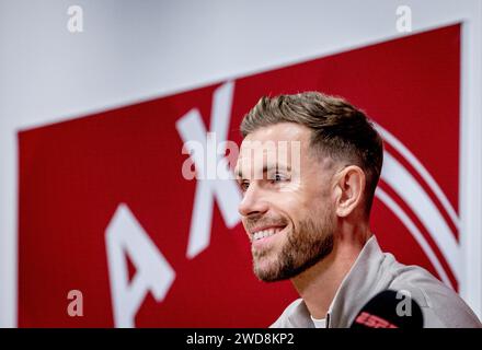 AMSTERDAM - Jordan Henderson è presentato da Ajax durante un momento stampa nell'Arena. L'ex capitano del Liverpool ha firmato un contratto di 2,5 anni dopo un esame medico. ANP REMKO DE WAAL Foto Stock