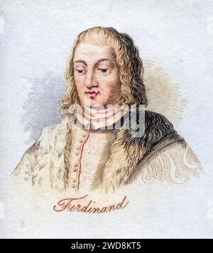 Ferdinand V. genannt der Katholische 1452-1516 König von Kastilien als Ferdinand II auch König von Sizilien und von Aragon als Ferdinand III König von Neapel aus dem Buch Crabbs Historical Dictionary aus 1825, Historisch, digital restaurierte Reproduktion von einer Vorlage aus dem 19. Jahrhundert, data record non indicata Foto Stock