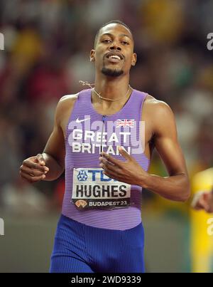 Foto del file datata 25-08-2023 del britannico Zharnel Hughes che ha respinto ogni timore sulla direzione dell'atletica britannica appena sette mesi prima delle Olimpiadi. Data di emissione: Venerdì 19 gennaio 2024. Foto Stock