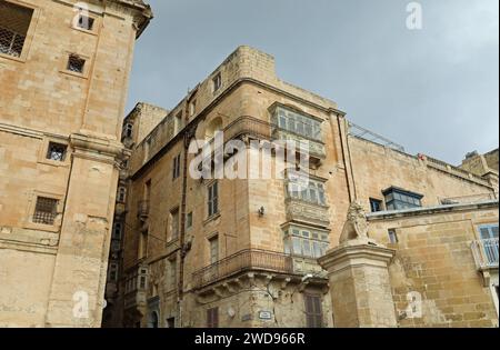 9Monumento storico del leone al Triq il-Lvant a la Valletta Foto Stock