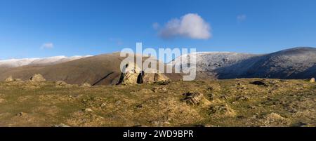 Viste da Helm Crag, Lake District, Cumbria, Inghilterra, Regno Unito, GB, Europa. Foto Stock