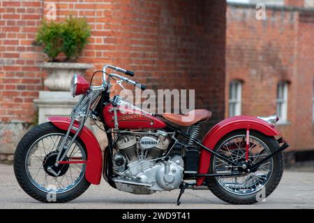 1937 Crocker "Big Tank" V Twin classica motocicletta americana. Lato sinistro Foto Stock