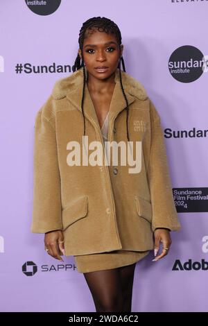 Utah. 18 gennaio 2024. Dominique Thorne at Film Festival Premiere Screening for FREAKY TALES Premiere al Sundance Film Festival 2024 Eccles Theater, Park City, Utah, 18 gennaio 2024. Crediti: JA/Everett Collection/Alamy Live News Foto Stock