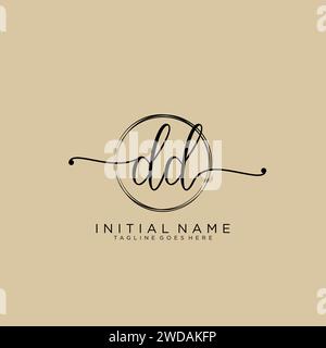 Logo GG iniziale con cerchio Illustrazione Vettoriale