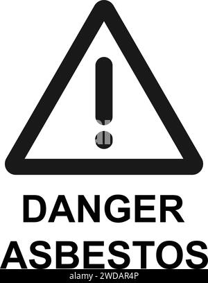 icona di avvertenza pericolo amianto disegno illustrativo vettoriale Illustrazione Vettoriale