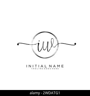 Logo IW iniziale con cerchio Illustrazione Vettoriale