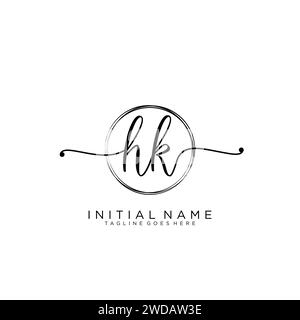 Logo HK iniziale con cerchio Illustrazione Vettoriale