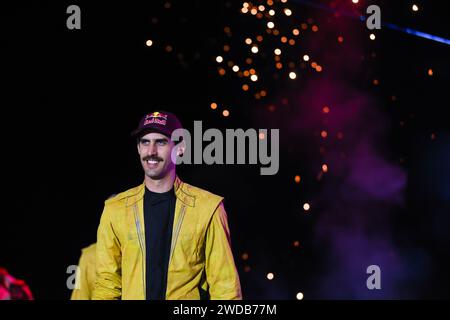 DE MEVIUS Guillaume (bel), Overdrive Racing, Toyota Hilux, FIA Ultimate, ritratto durante il podio finale della Dakar 2024 il 19 gennaio 2024 a Yanbu, Arabia Saudita - foto Antonin Vincent/DPPI Credit: DPPI Media/Alamy Live News Foto Stock