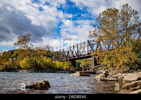 Ponte sul traghetto Harpers che attraversa il West Virginia dal lato del Maryland. Foto Stock