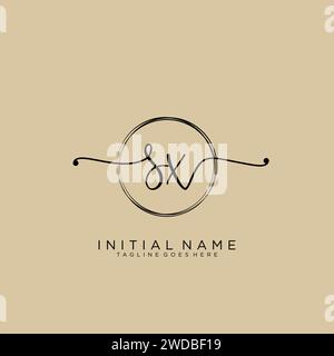 Logo di scrittura iniziale SX con cerchio # Illustrazione Vettoriale
