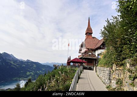 Panoramarestaurant Harder Kulm, Interlaken, Canton Berna, Svizzera Foto Stock